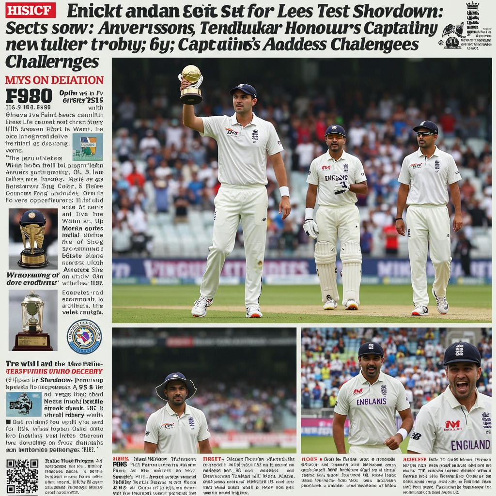 England and India Set for Leeds Test Showdown: Anderson, Tendulkar Honoured with New Trophy; Captains Address Challenges