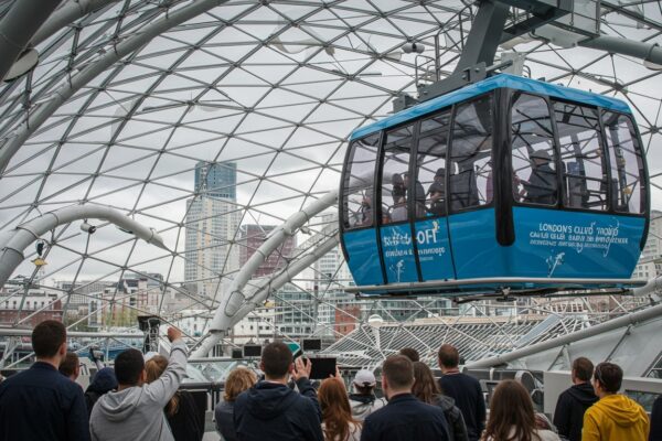London's IFS Cloud Cable Car Unveils Thrilling Glass Floor Experience Offering New Perspectives