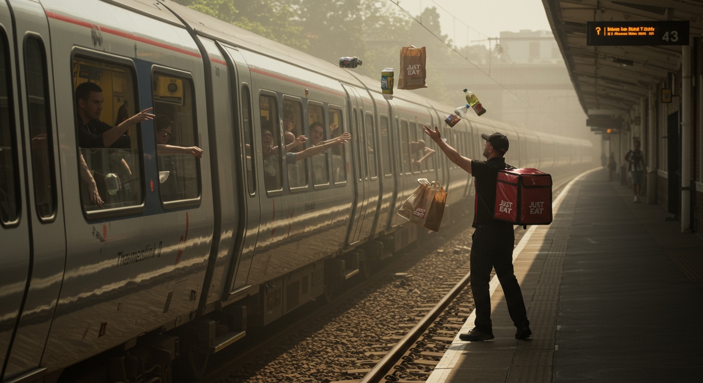 Viral Video Captures Just Eat Driver Aiding Stranded Thameslink Passengers Amid 33C Heatwave Chaos