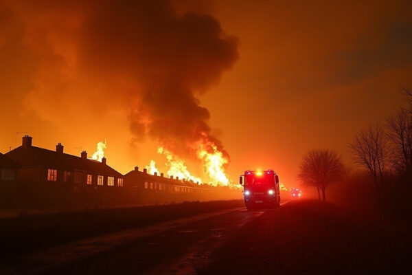 Homes Evacuated as Dagenham Grass Fire Consumes Area, Requires 125 Firefighters