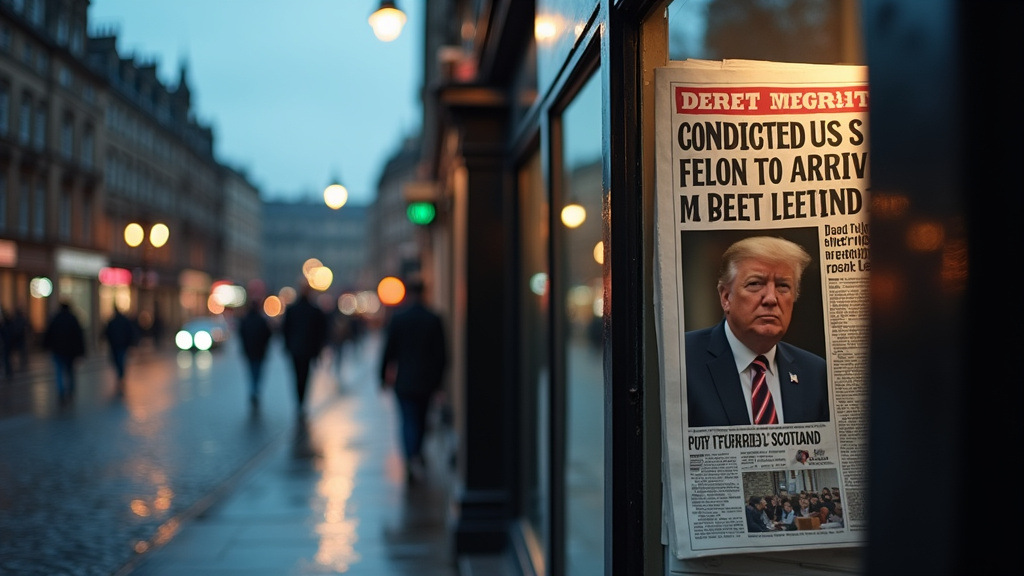 Scottish Front Page Goes Viral as Trump Arrives Amidst Controversy