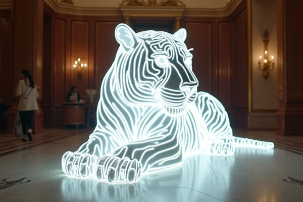 Chila Kumari Singh Burman's Iconic Neon Tiger Illuminates London's Cultural Landscape