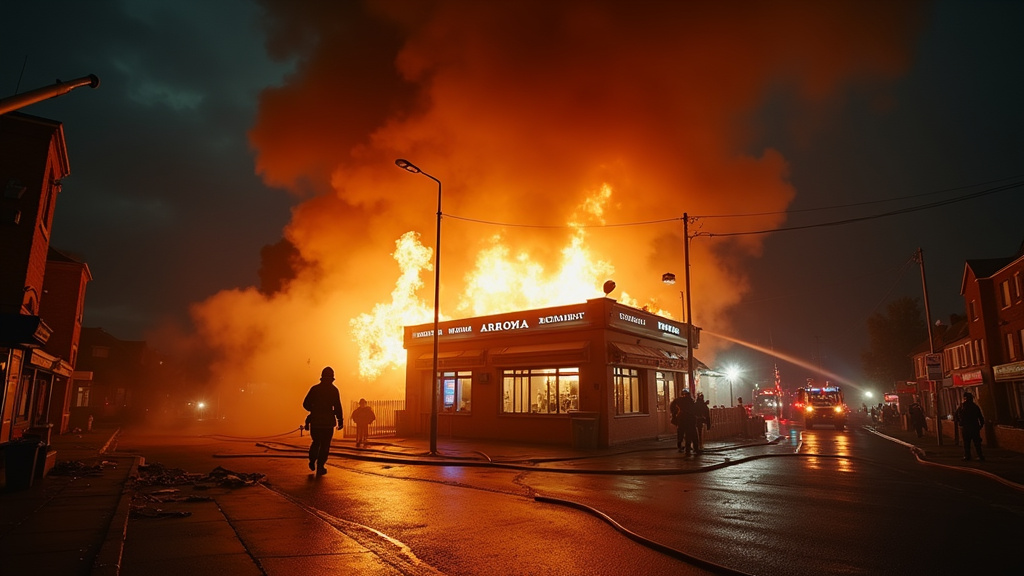 London Arson Attack: Teenager and Man Arrested After Fire Engulfs Indian Restaurant, Leaving Five Injured