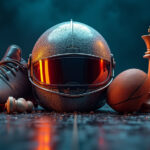 Sports newsroom buzzing with activity showcasing diverse global sports coverage on multiple screens and focused journalists