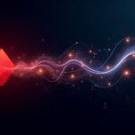 Cinematic depiction of Netflixs commerce architecture evolving from physical DVDs to global digital streaming symbolizing technological transformation